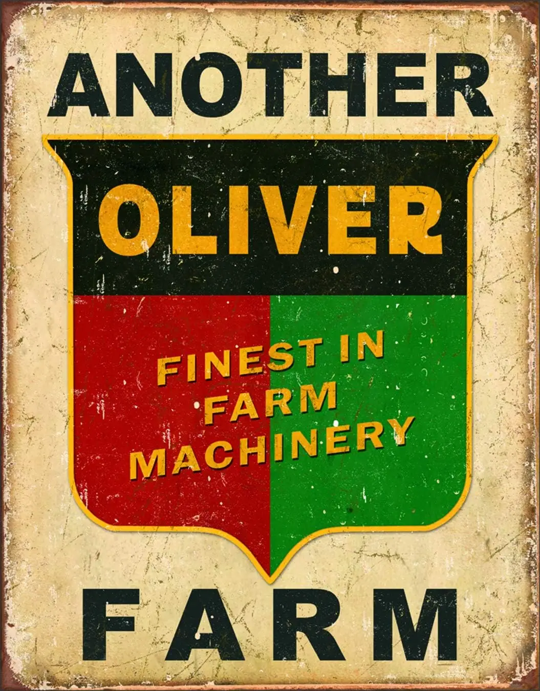 Desperate Enterprises Another Oliver Farm Tin Sign - Nostalgic Vintage Metal Wall Decor - Made in USA - 12.5; W x 16; H