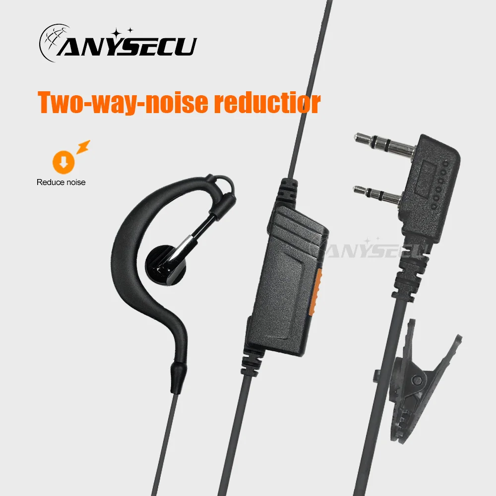 10pcs Earphones PTT with Mic Walkie Talkie Earpiece G Type for Kenwood Baofeng TYT quansheng anysecu UV-5r UV-5R UV82 Bf-888S