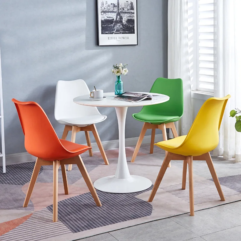 

Home Dining Chair Backrest Office Leisure Chair Plastic Solid Wood Conference Chair