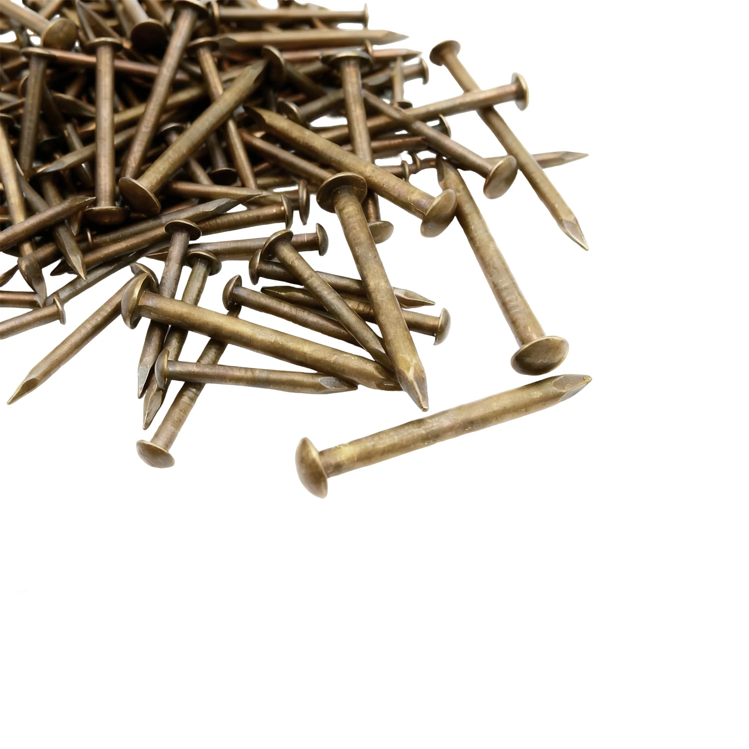 25-100 Stück Messingnägel mit Durchmesser 1,2 mm, 1,5 mm, 2 mm, 3 mm, kleine runde Mini-Nägel aus Eisen, geeignet für Schmuckkästchen, Scharniere. – Detail 2