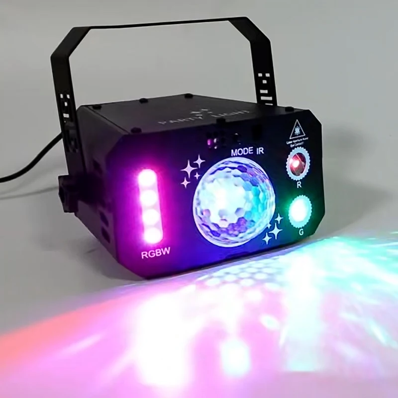 

Portable Stage DJ Party Laser Projector Disco Remote Red Green Blue Strobe Lights for Party Wedding Bar Club Christmas Light