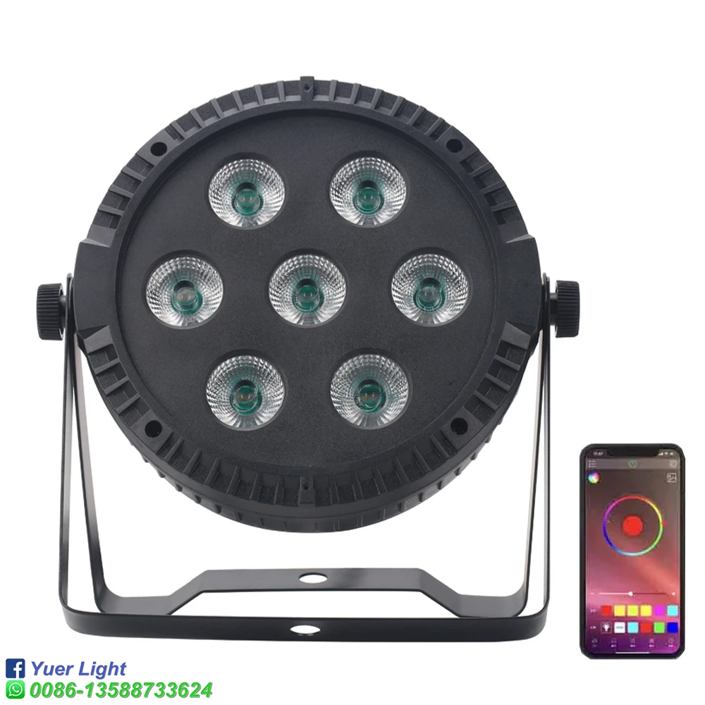 Luz Par RGBW 4 en 1 para escenario, luces de mezcla de colores para fiesta, discoteca, espectáculo, con Control por aplicación, equipo de DJ, efecto de luces LED