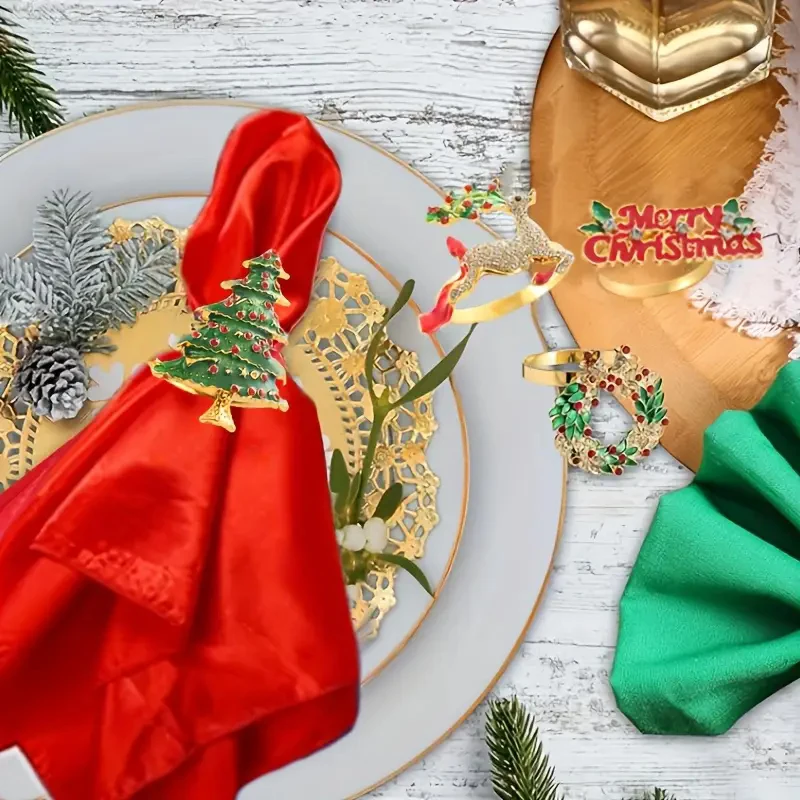 12 Pack Christmas Cloth Napkins 30x30CM Silk Soft Smooth Fabric Xmas Table Decorations for Wedding Banquet Party Kitchen Dinning