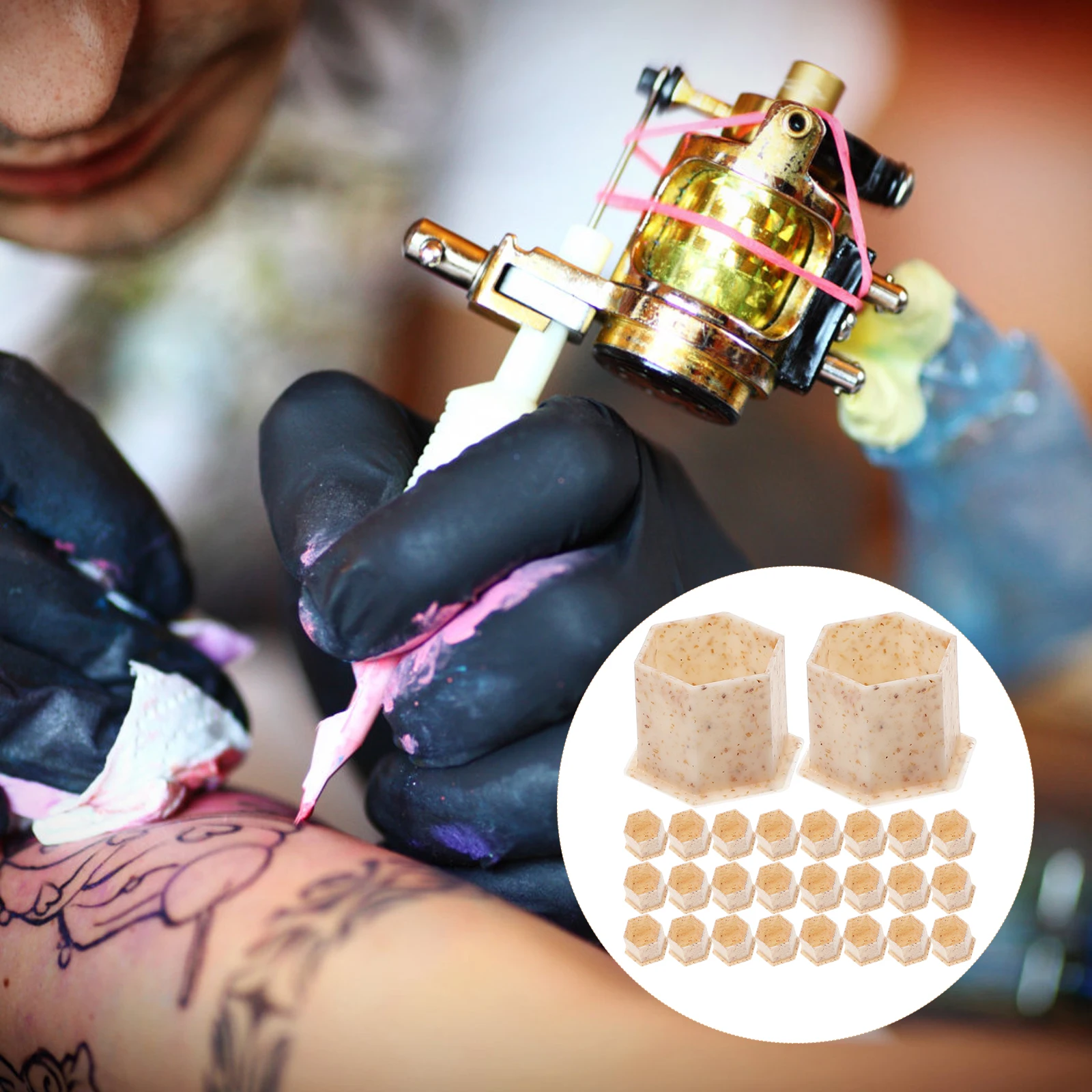 

200pcs Waterproof Pigment Containers Portable Ink Cup Portable Tattoo Supplies For Microblading Tattoo Ink Holders