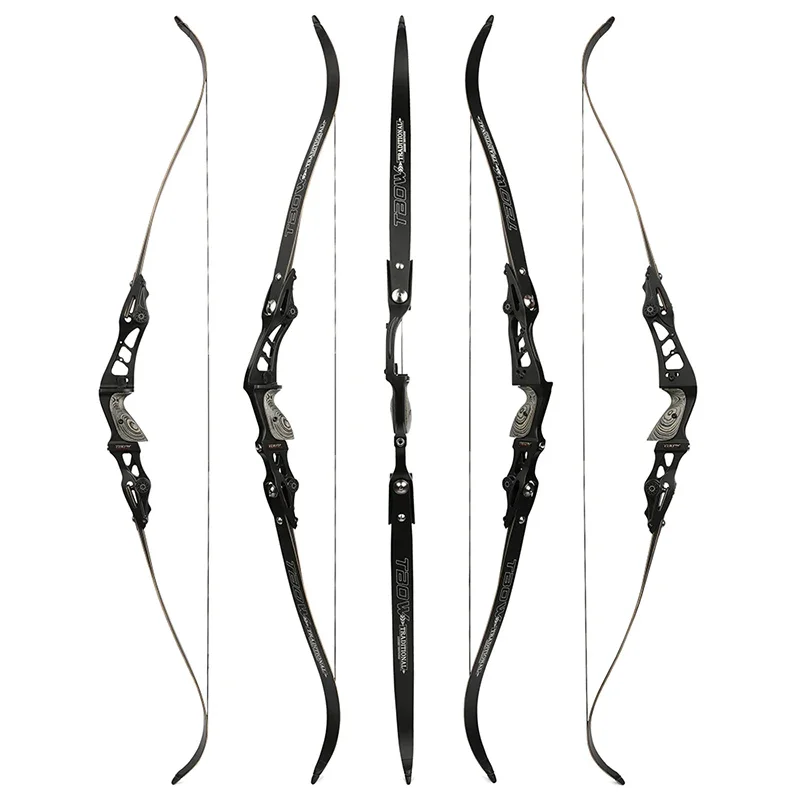 62'' Archery Recurve Bow 25-60LBS ILF Interface Detachable Right Hand Safe Draw Length 32inch for Hunting Shooting Accessories