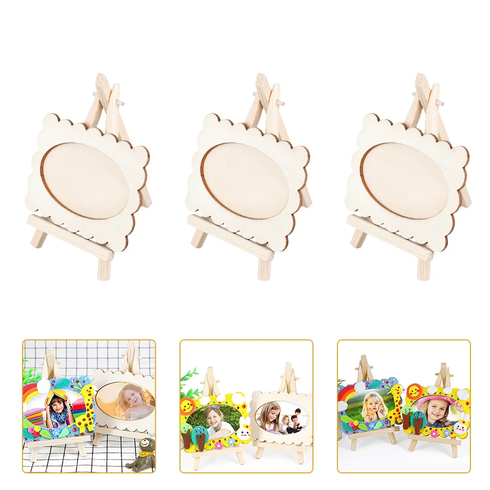 

3Pcs DIY Wood Picture Frames Children Graffiti Photo Frame Handmade Craft Kindergarten Accessory Home Decor Kids Graffiti Frame