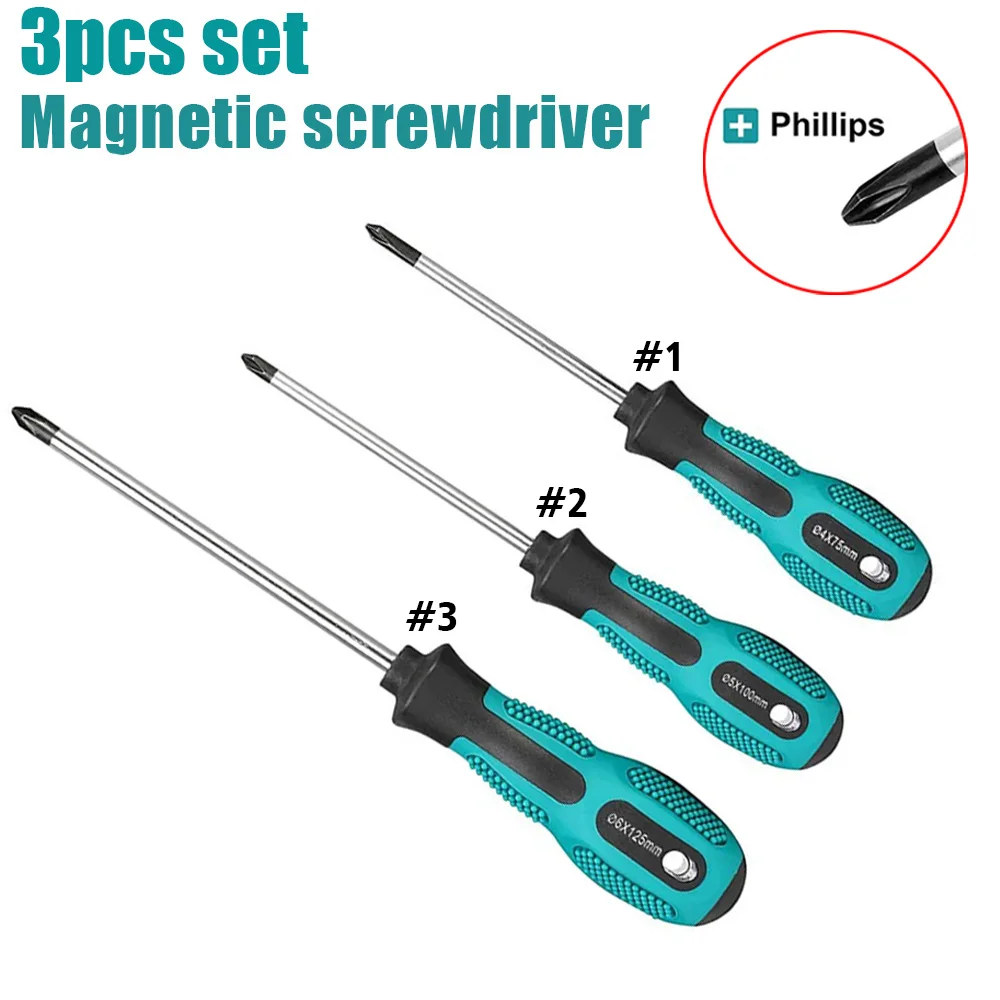 3-Piece Multi-Functional Magnetic Screwdriver Set, Suitable for Japanese Standard Screws in Homes and Vehicles.