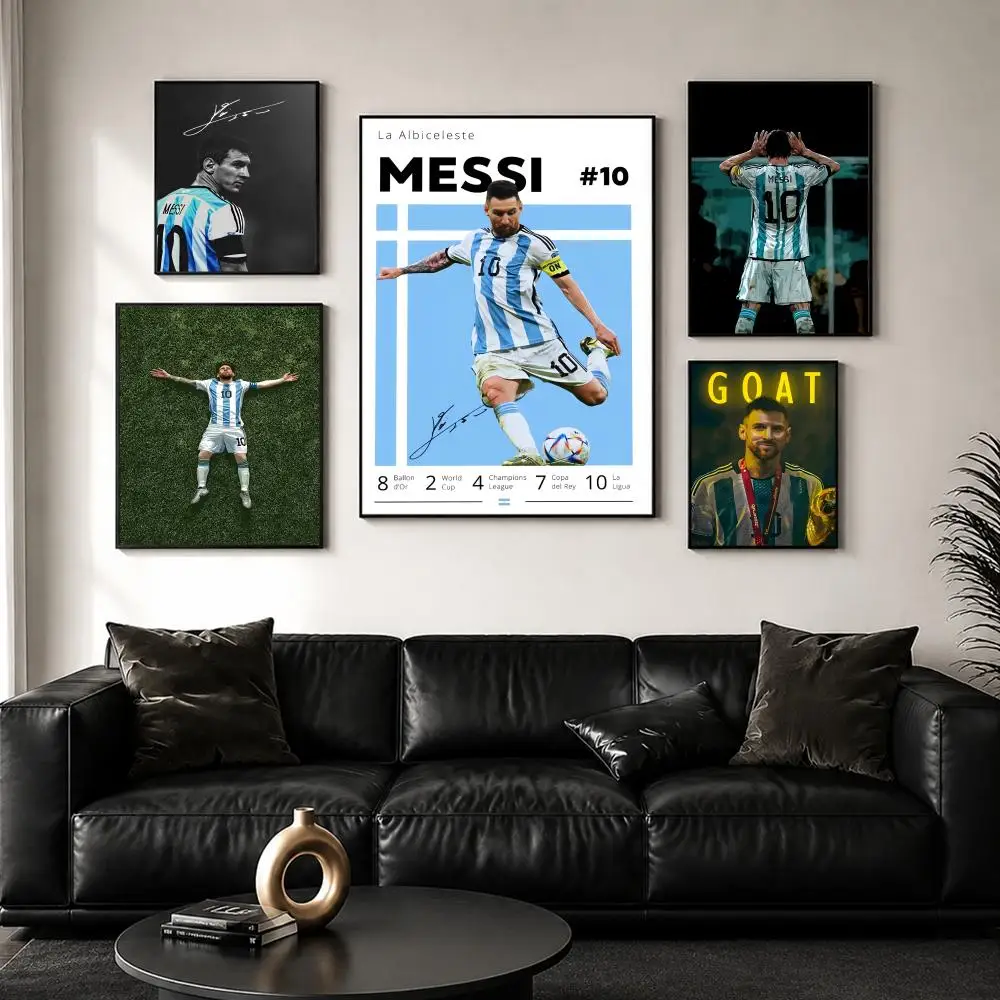 Famous Player M-messi Painting Calligraphy Wall Art Canvas Poster Premium Home Decor Print for Living Room Bedroom