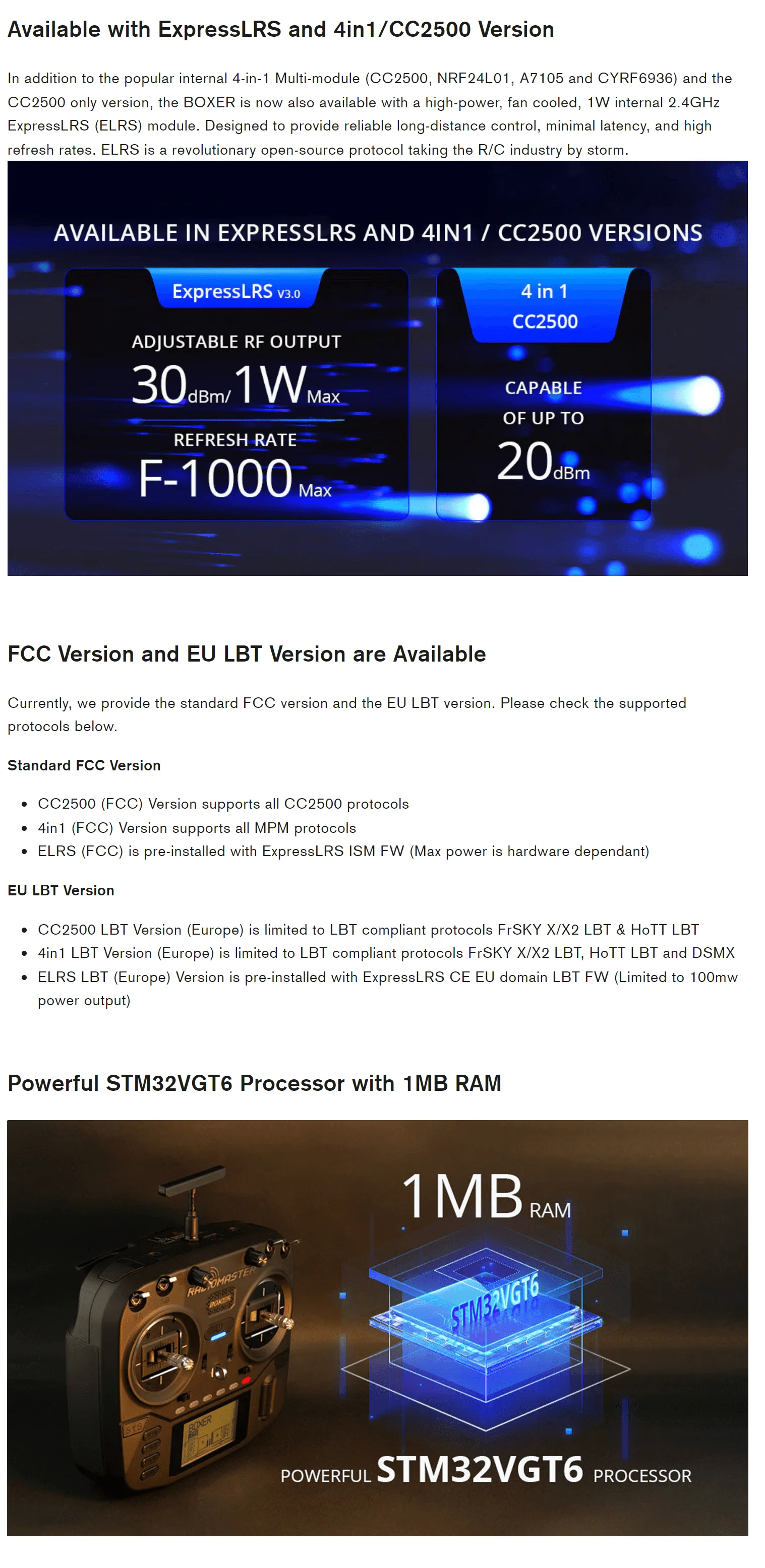 RADIOMASTER Boxer Radio Controller M2 FCC/LBT 4in1 ELRS 2,4G 16ch Hall Gimbals Sender EdgeTX für FPV Drone – Detail 2