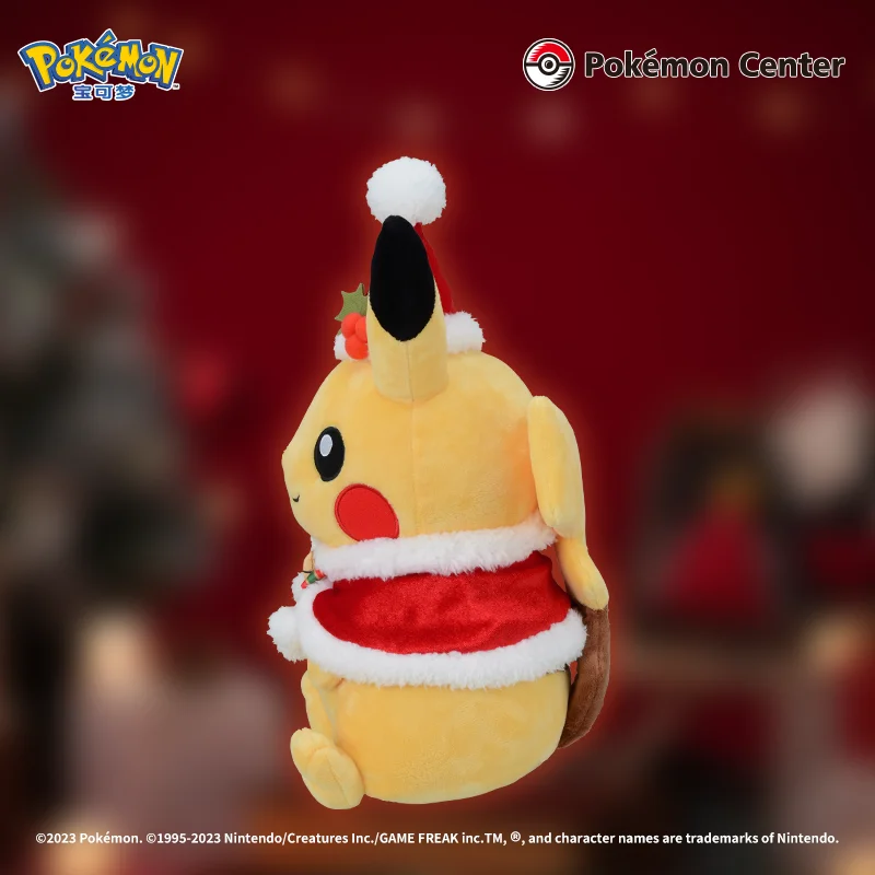 Pokemon Center Merry Christmas Series Officieel echt knuffel Kawaii Pikachu Doll Ornament Kinderverjaardag Kerstcadeau