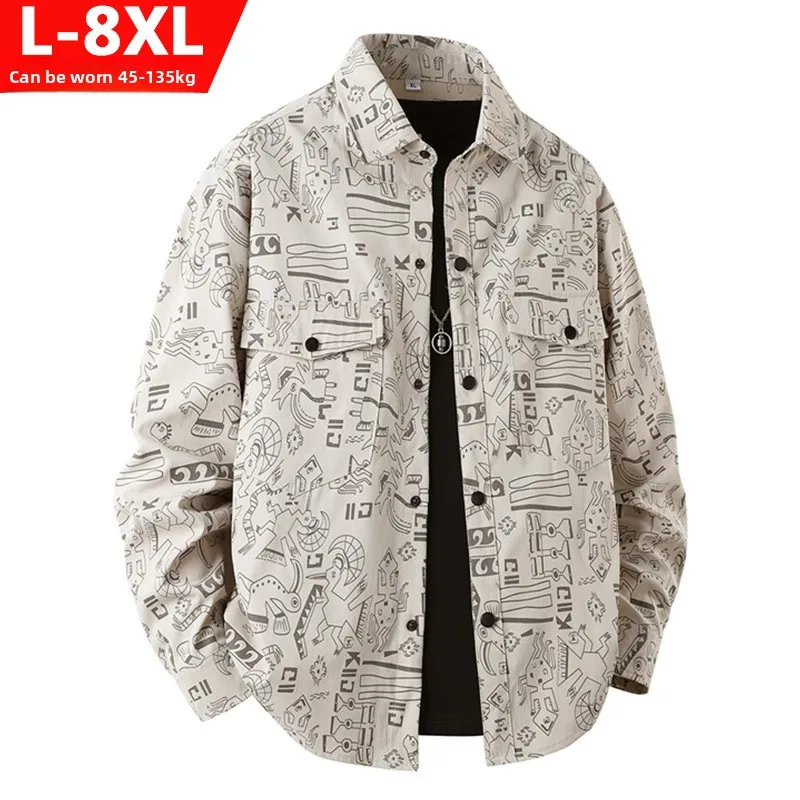 

New Long-sleeved Shirt for Men in Spring and Autumn Shirt Jacket Loose Casual Trendy Work Top Foyer Golf Wear Male Shirts Men's