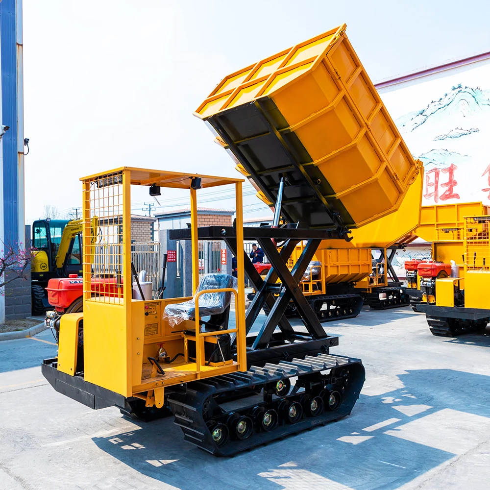 Diesel Power 2000KG Self-loading Mini Crawler Dumper With CE Certificate