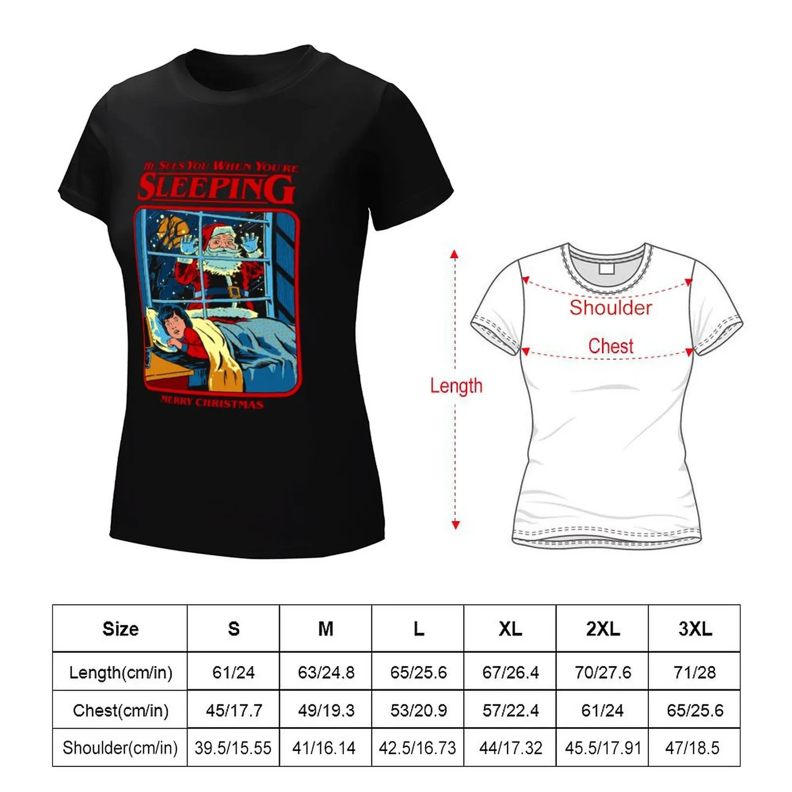 He Sees You When You're Sleeping T-shirt Female clothing korean fashion t-shirt dress for Women plus size sexy