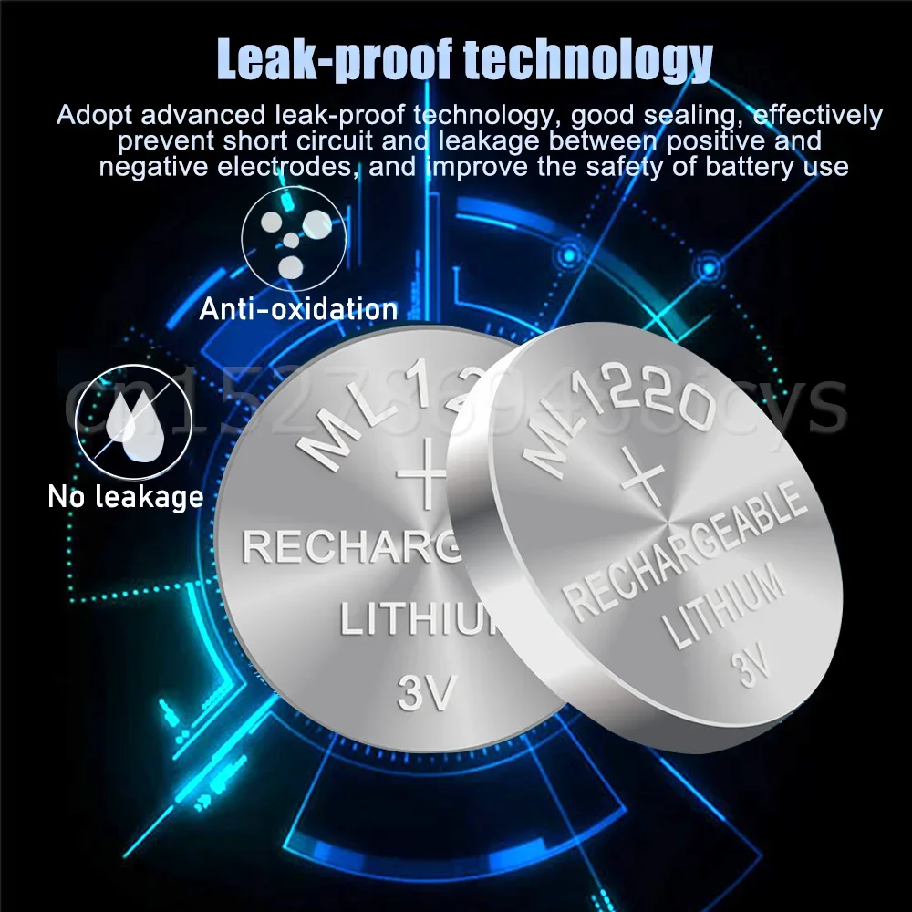 بطارية ليثيوم قابلة لإعادة الشحن للوحة الأم للكمبيوتر المحمول ، 3 فولت ، CMOS ، RTC ، السير ، زر النسخ الخلفي ، خلية عملة ، استبدال ، ML1220 ، 1-10 #5