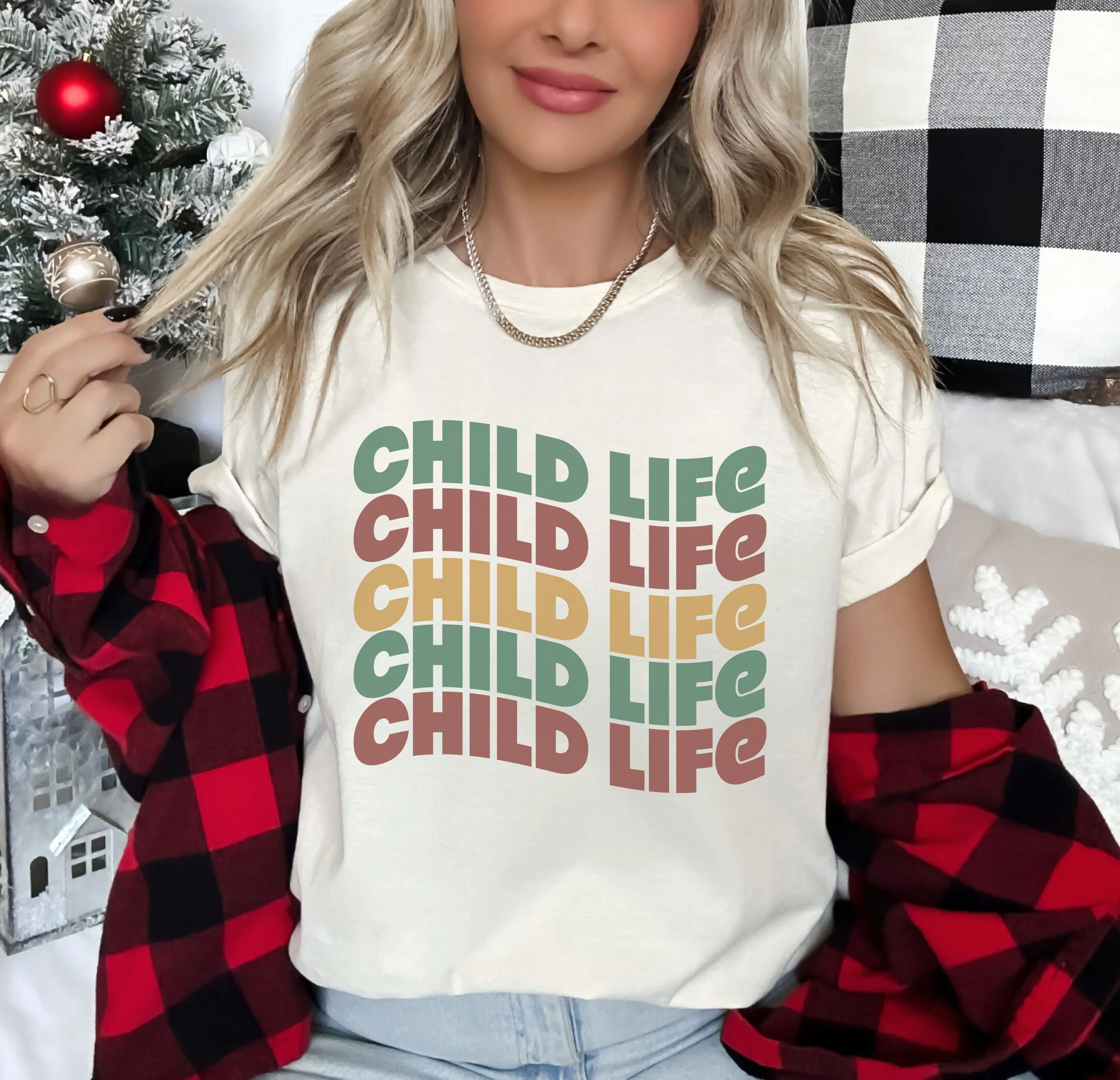 Child Life Christmas T Shirt Nurse Retro Family Holiday Specialist