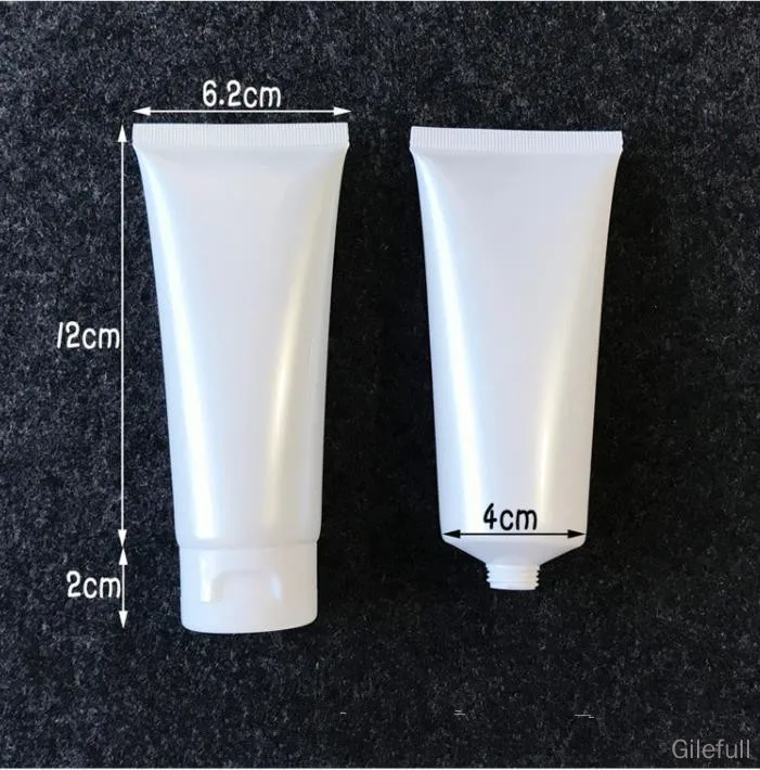 100ml golden/sliver edge white soft hose tubes Hand Facial Cream Empty Squeeze Tube Shampoo Lotion Refillable Bottles