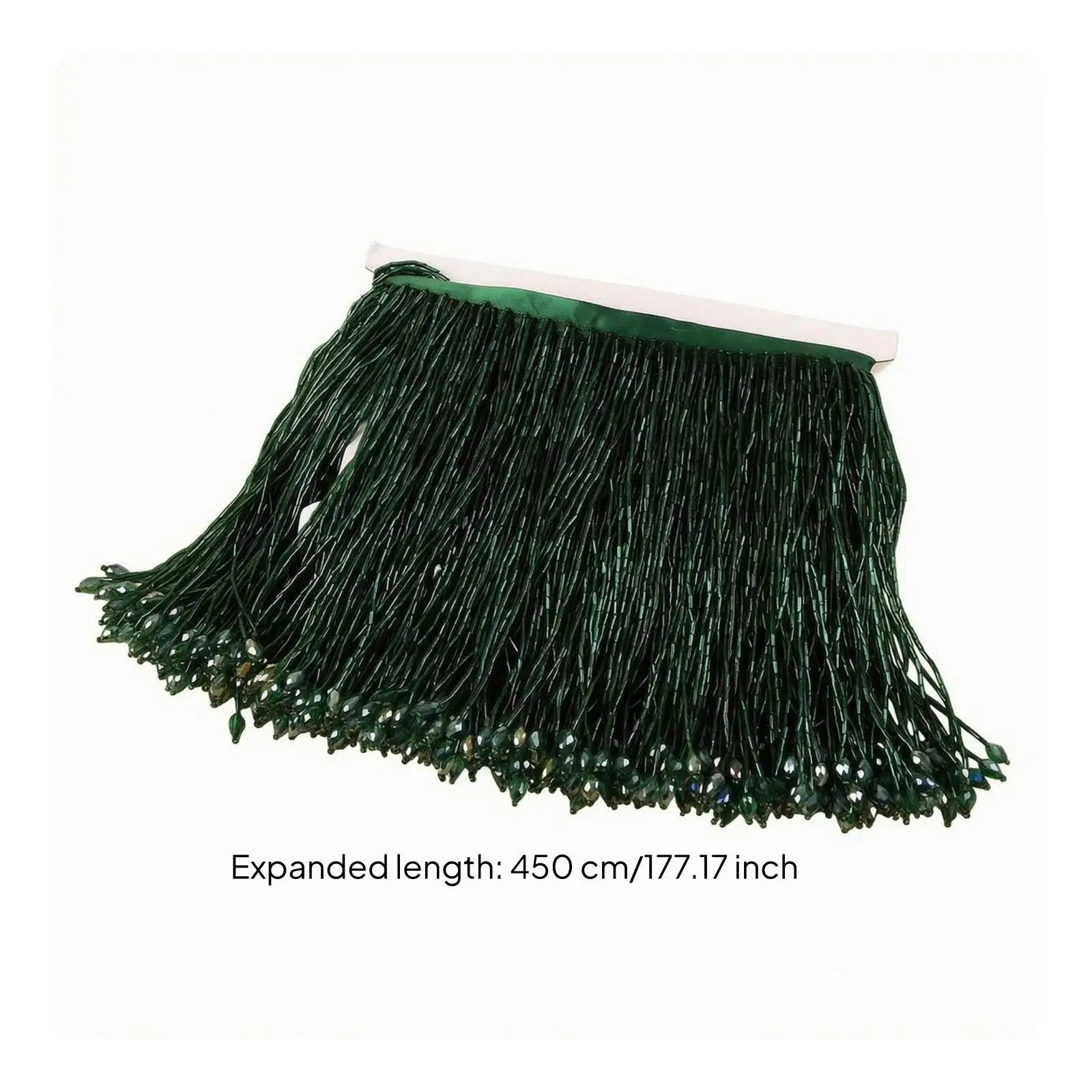 Sparkling Glass Bead Fringe Trim Decorative Ribbon for Wedding Dress Curtains Sewing Projects Lace Embroidery Trimmings