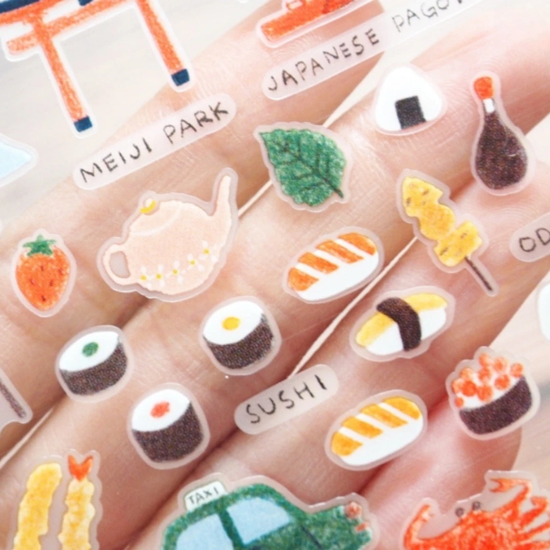 Korean Import Suatelier Daily Travel in Tokyo Stickers Scrapbooking Diy Journal Stationery Sticker Deco School Supplies Gift