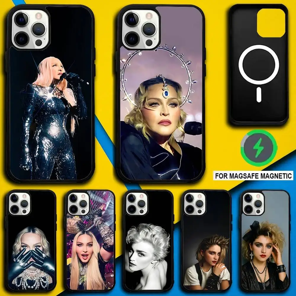 

M-Madonna Singer Phone Case For iPhone 17,16,15,14,13,12,11,Pro,Max,Plus,Mini,SE4,E Magnetic Magsafe Wireless Charging