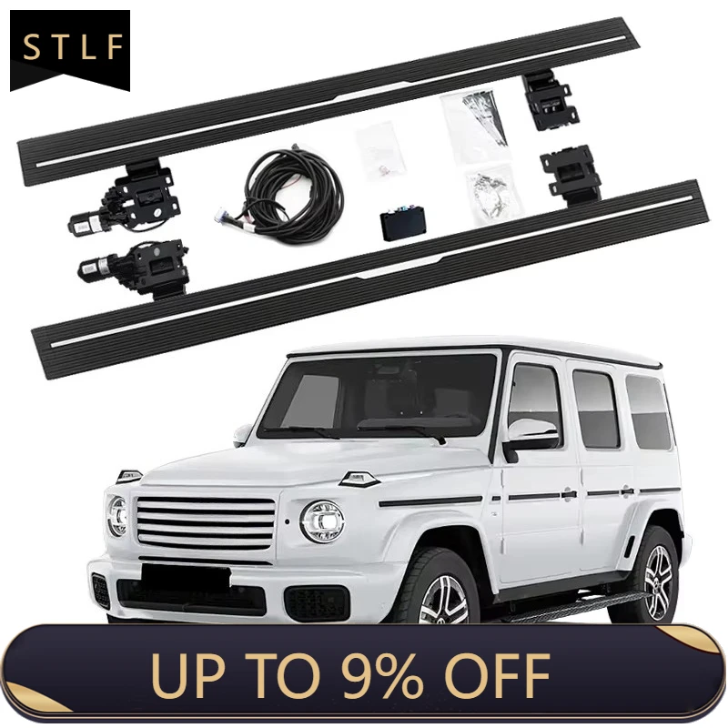 Electric Running Boards Retractable Aluminum Alloy For Mercedes G63 G500 G550 4X4 2019-2025 Side Steps with Carry Bag