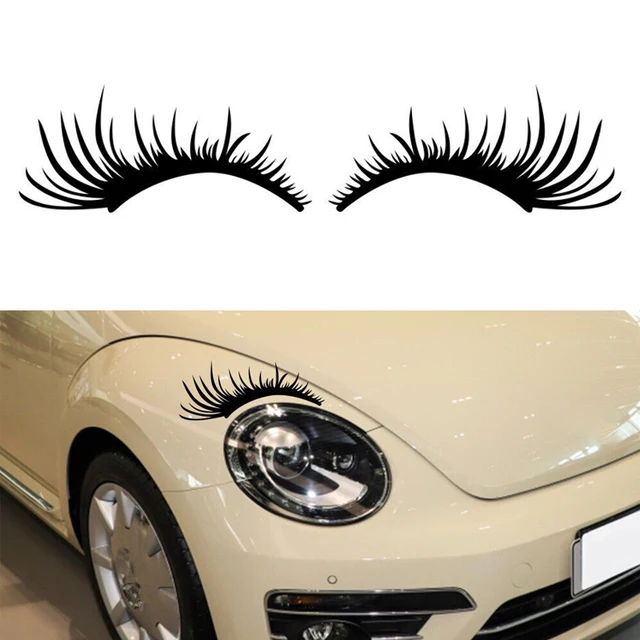 2szt Samochodowe rzęsy Naklejka na reflektor przeciwmgielny Naklejki na brwi Dla VW Dla Beetle Dla Fiat