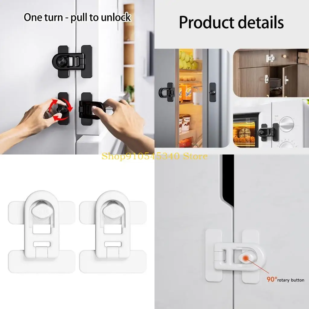 

U2JA Universal Campers Refrigerator Lock ABS Construction Easy Installation Secure Closure Cabinet Door Lock for Trips