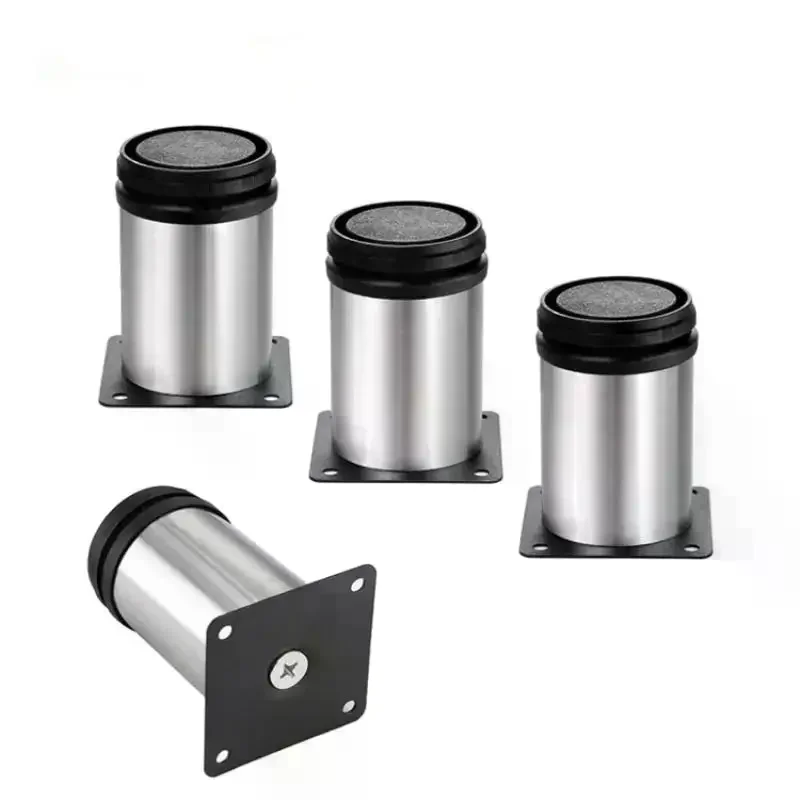 4PCS Stainless Steel Furniture Adjustable Sofa Bed Leg Table Bed Sofa Cabinet Legs Metal Replacement Foot 5-15cm Height Durable