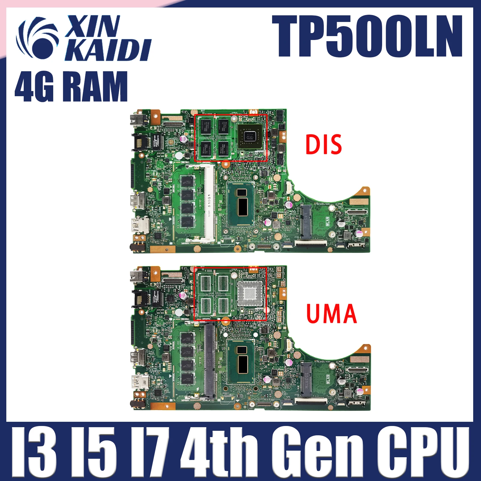 

TP500LN Mainboard For ASUS TP500LA TP500LD TP500L J500L TP500LB Laptop Motherboard CPU I3 I5 I7 4th Gen 4G RAM GT840M