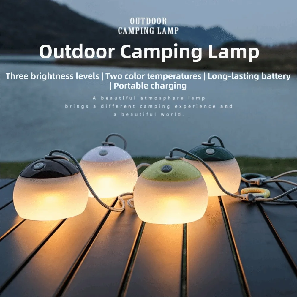 

Multifunctional Camping Lantern USB Rechargeable Waterproof Outdoor Lantern Silicone Material Warm Lighting