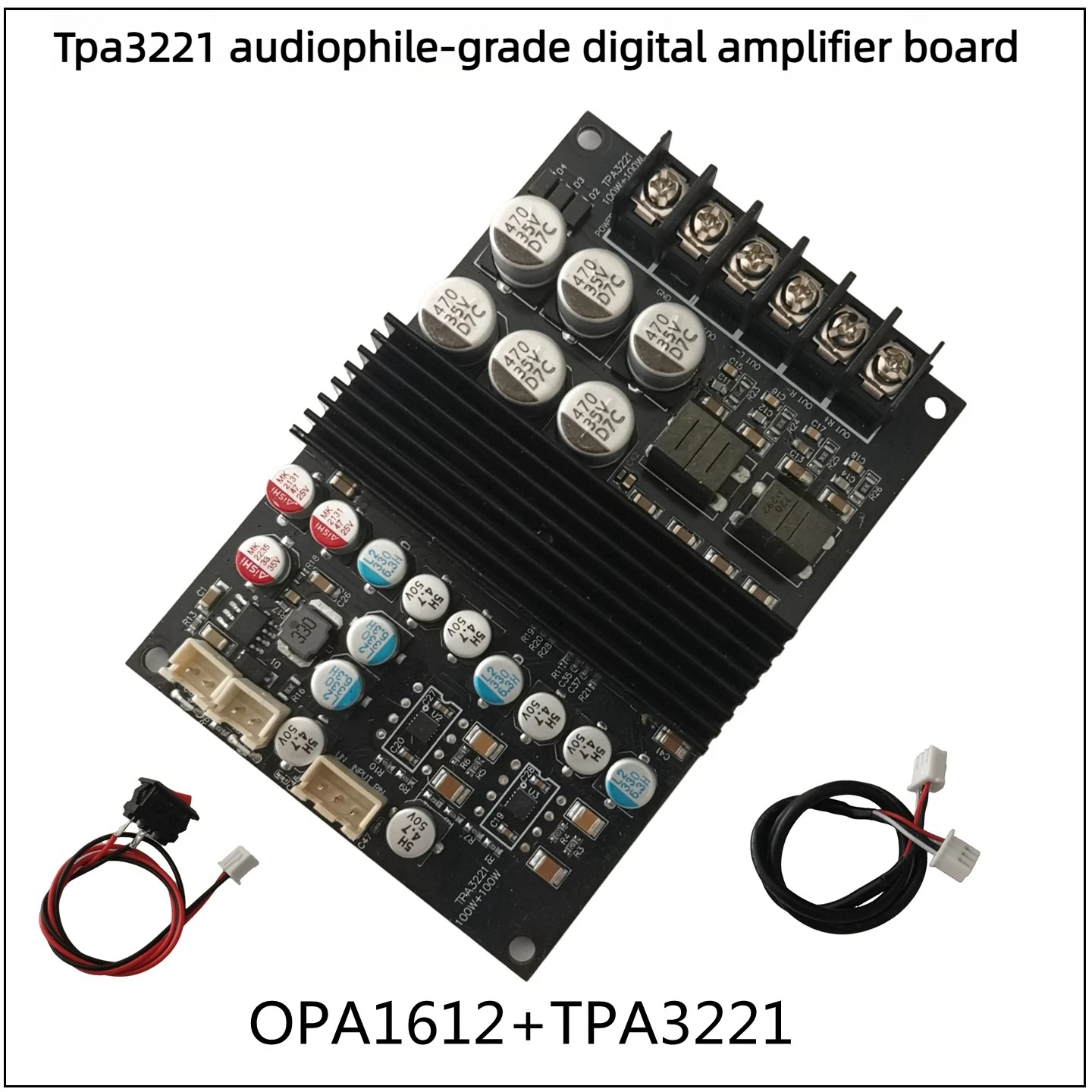 Pure sound quality enhanced bass medium power fever power amplifier board imported chip TPA3221 operational amplifier OPA1612