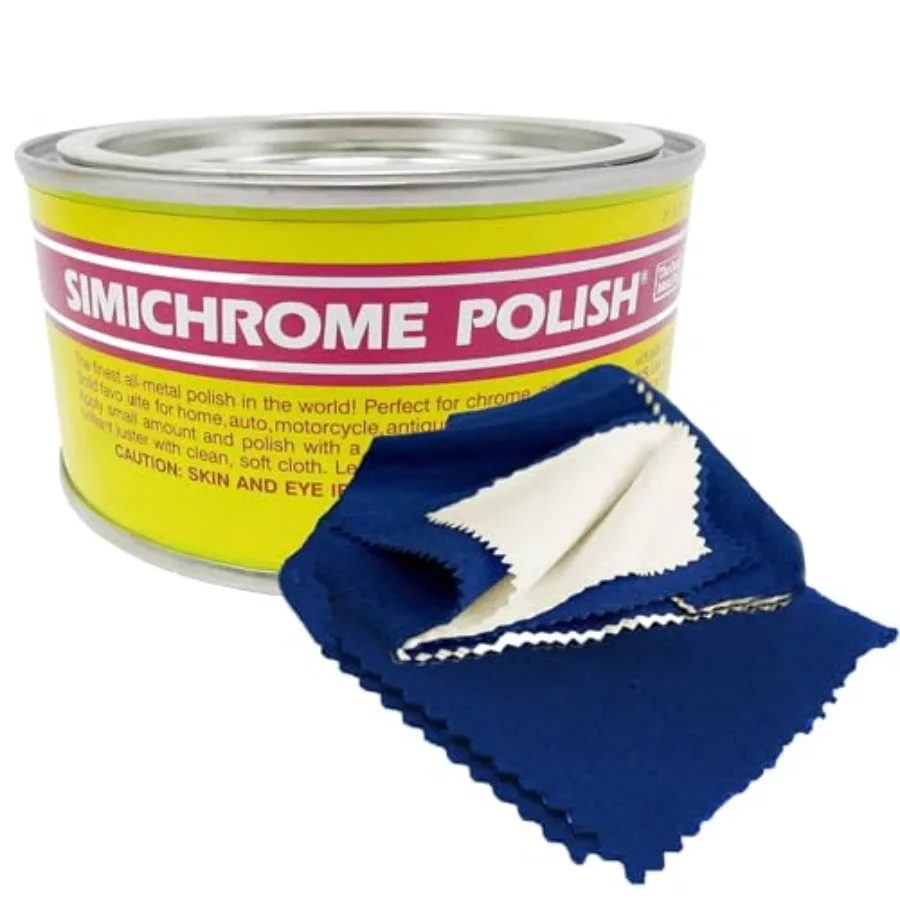 

Simichrome Metal Polish Compound 250g with Cloth Perfect for Restoring Shine on Chrome Aluminum Stainless Steel and Other Metal