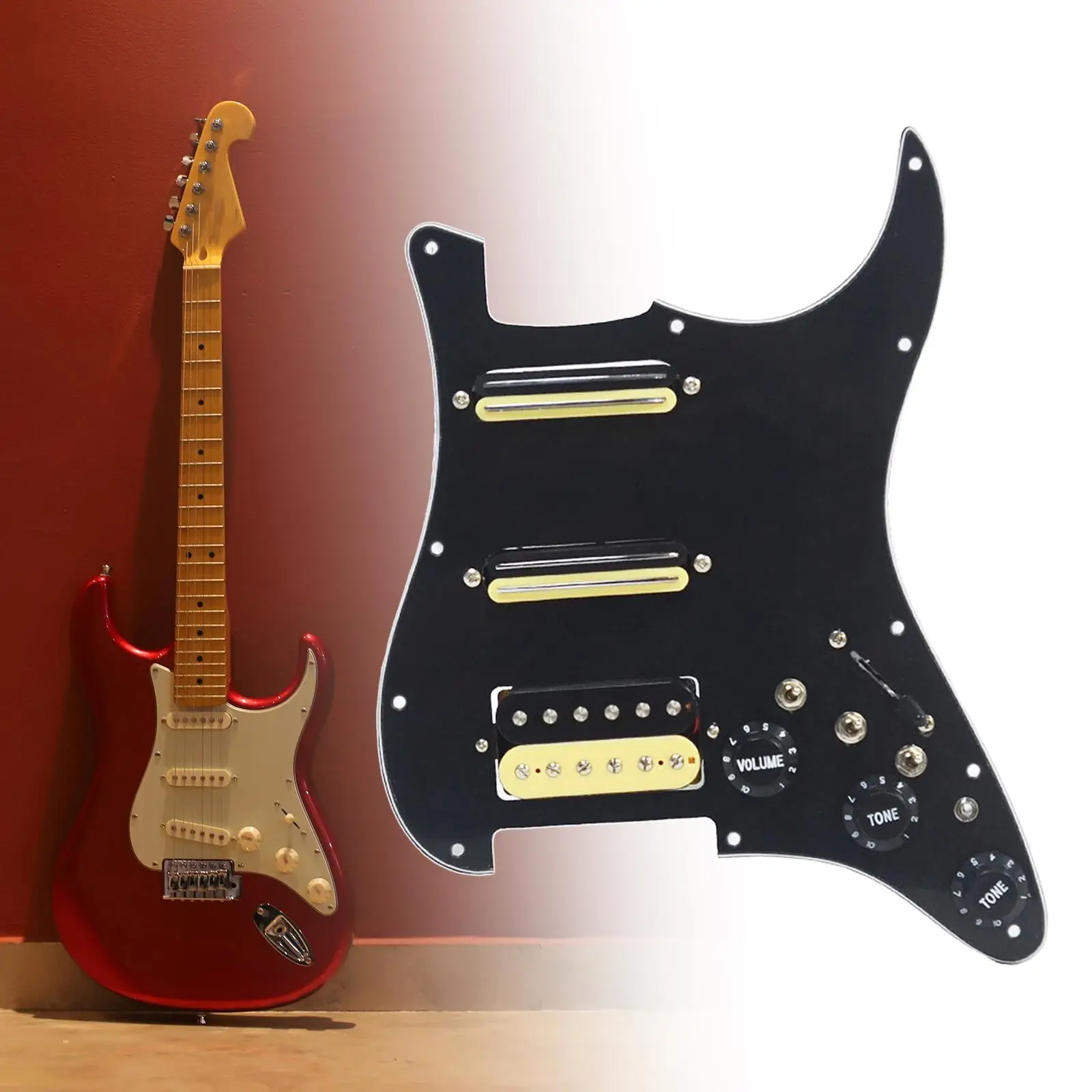 

Загруженные пикапы для электрогитары Pickguard SSH, прочные запасные части для практичной гитары, запасные части для одной катушки, пикап для хамбакера