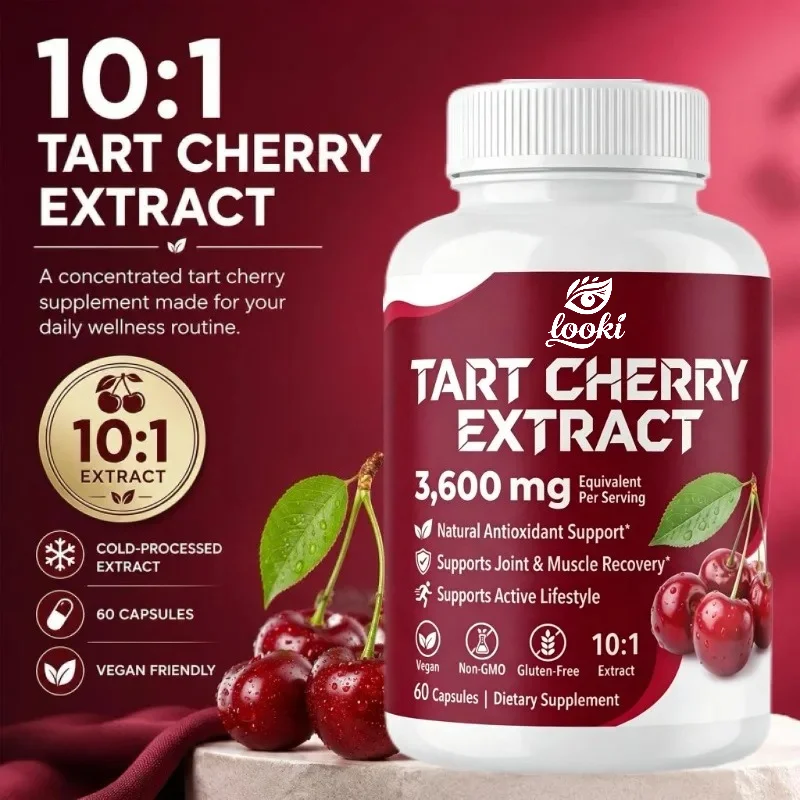 Sour Cherry Extract Supplement, 60 Capsules 10:1 Extract, Supports Joint Health