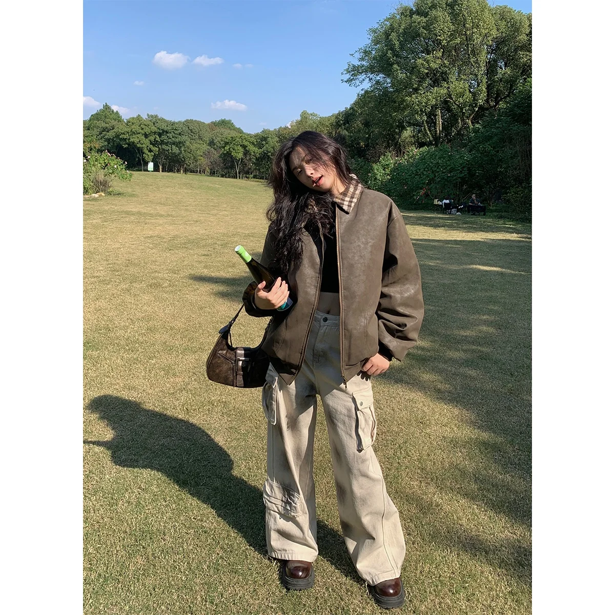 

Куртка NIDEBLA в корейском стиле, с эффектом русалки, с элементами в стиле сплайсинг, бейсбольная, из хлопка, женская, для активного отдыха, винтажная, уличная мода, осень-зима