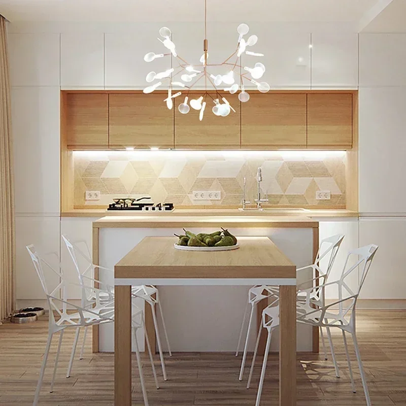 Modern Luxury Firefly Chandelier Branch Design Iron Work Pendant Light Led Lamps for Living Room Dinning Indoor Lighting