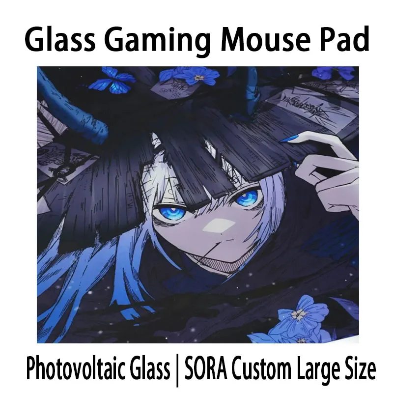 AbyssGaming Lanyu Glass Mouse Pads Custom Large Size 45X40 Gaming Mats Office Desk Mat PC FPS Esports Gaming Tempered Mouse Pad