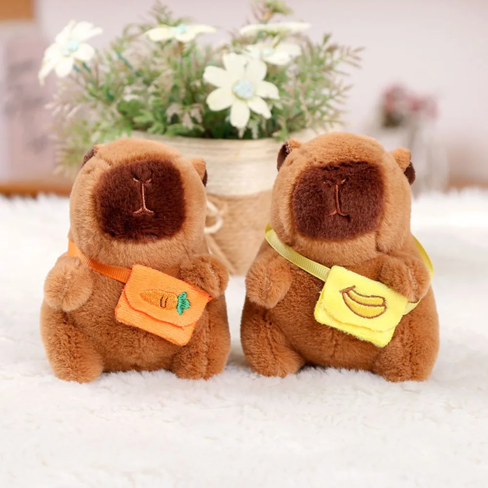 Kawaii Multi Style Plush Capibara 12cm Plush Keychain Accessories Capibara Stuffed Doll Car Couple