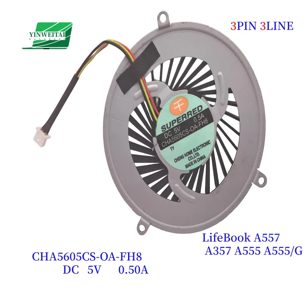 NEW FAN FOR  Fujitsu LifeBook A357 A359 A555 A557 DC 5V 0.5A Cooling Fan For NFB77A05H SUPER RED CHA5605CS-OA-FH8 Blower Fan
