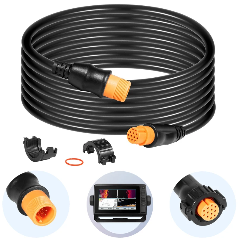 Replace for Garmin 010-11617-32 Transducer Extension Cable 12-Pin 10ft, for Airmar 12-Pin Transducers with XID
