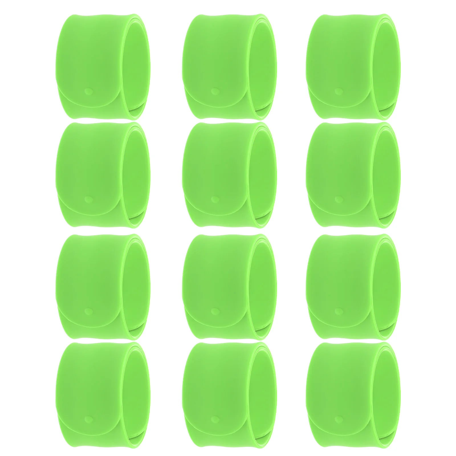 12Pcs Slap Bracelets Silicone Blank Soft DIY Wristbands Party Favors Birthday Halloween Christmas Celebration Accessories