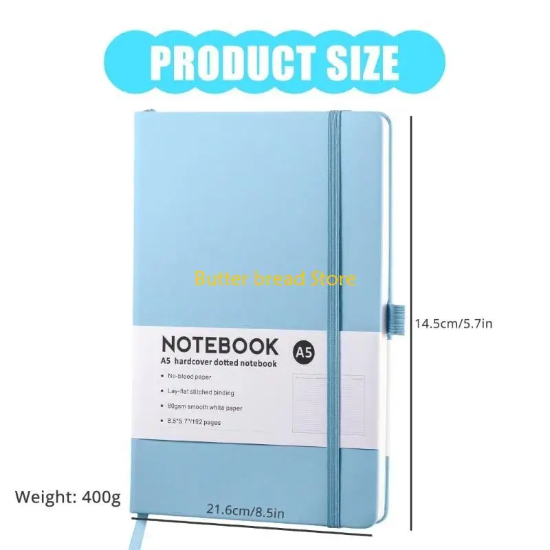 W89C Hardcover Notebook 192 Seiten Weitgekühltes Leder Notebook College Regierte Geschäftsnotiz für die Büroschule 216x145mm