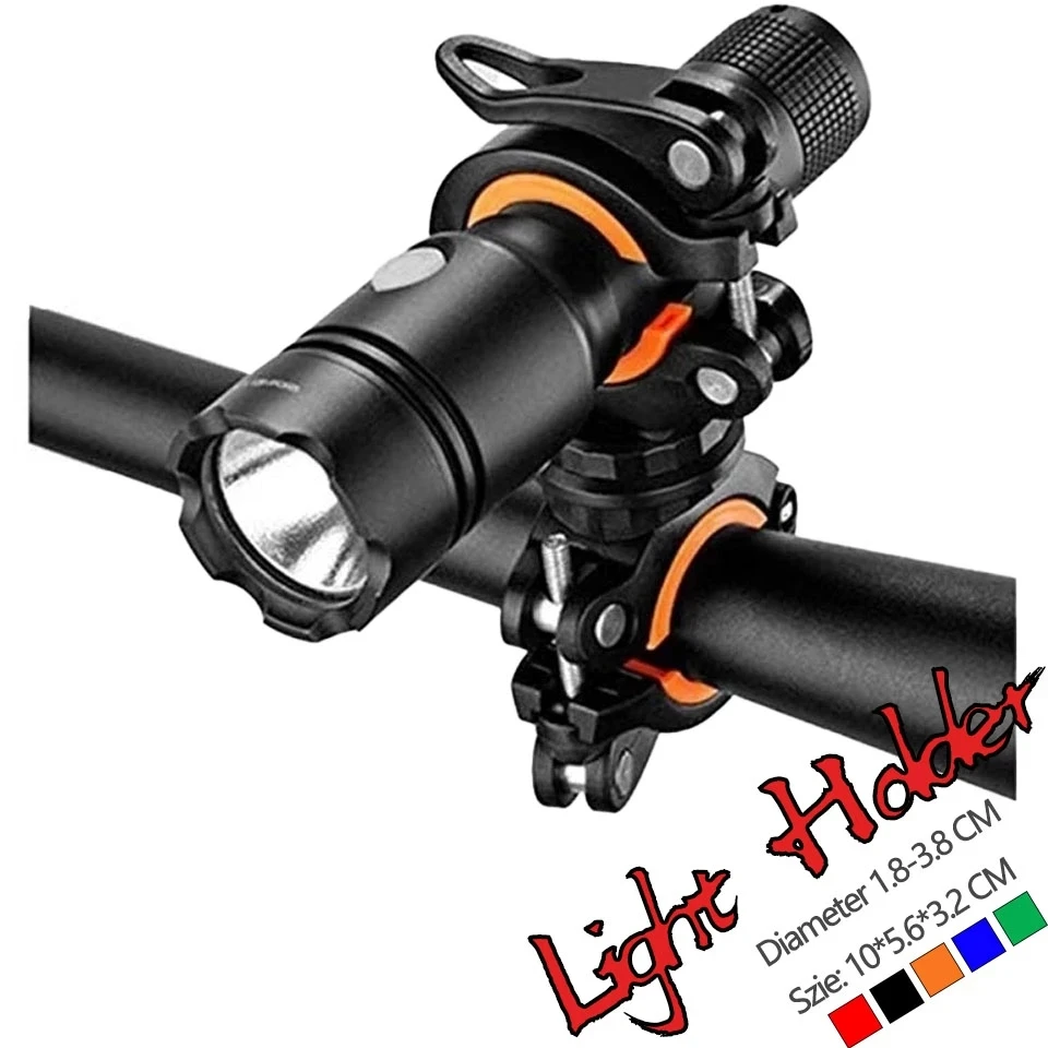 360°Rotation Cycling Clip Clamp Flashlight Mount Holder Universal Bicycle Bike LED Light Flashlight Torch Mount Holder