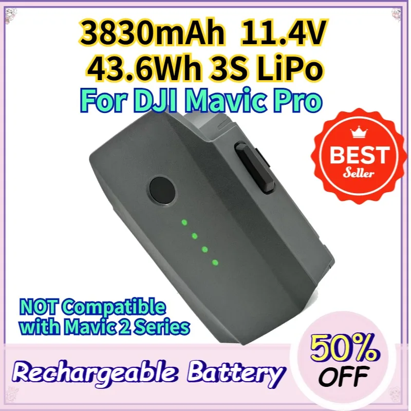 3830mAh 11.4V Large Capacity Intelligent Flight Battery for DJI Mavic Pro Platinum Drone Replacement Part