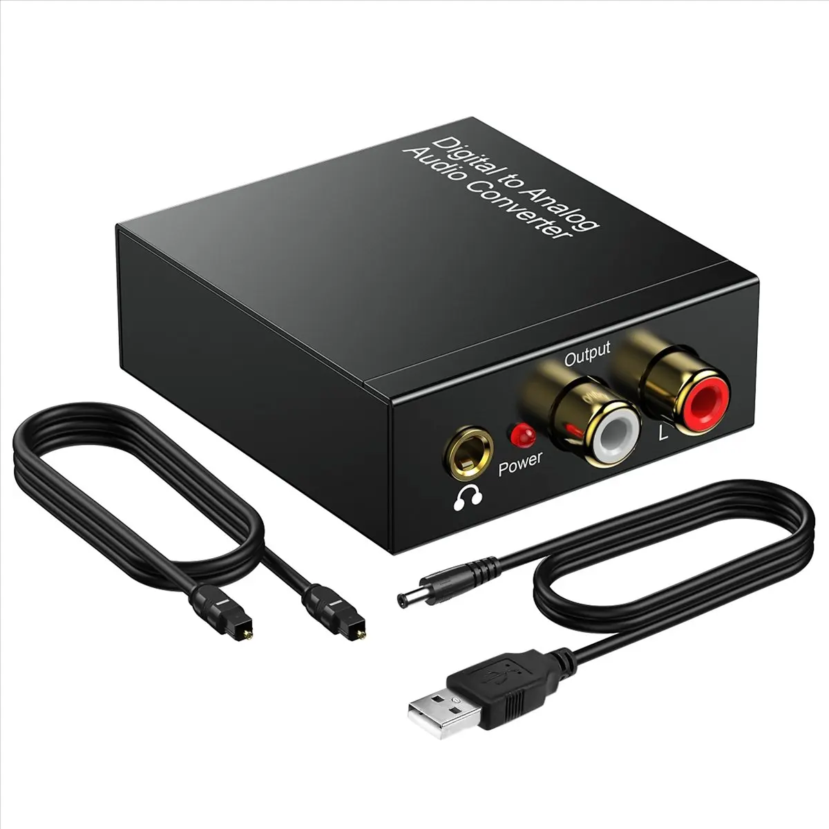 AA19 Portable 3.5mm Jack Coaxial Optical Fiber Digital to Analog Audio AUX RCA L/R Converter Digital Audio Decoder Amplifier