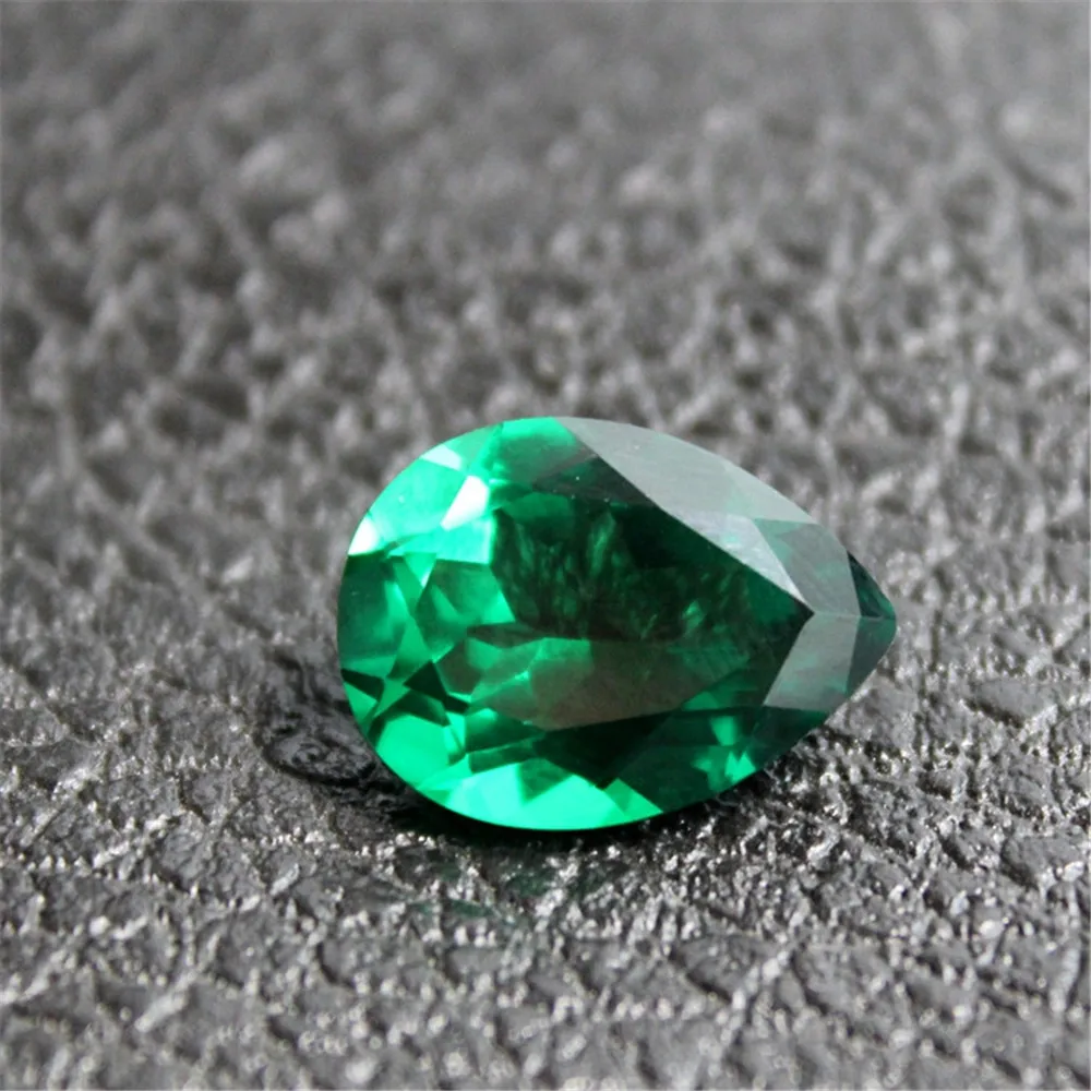 Pear Shaped Faceted Emerald Gem Multiple Sizes to Choose