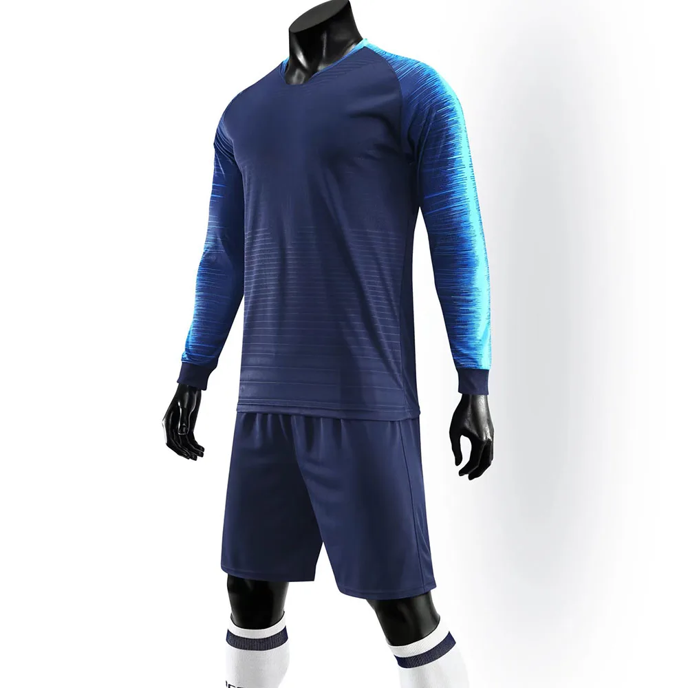 Long Sleeve Football Training Uniform Tracksuit for Men Kids Quick Dry Professional Soccer Shirt & Shorts Jersey Suit Custom