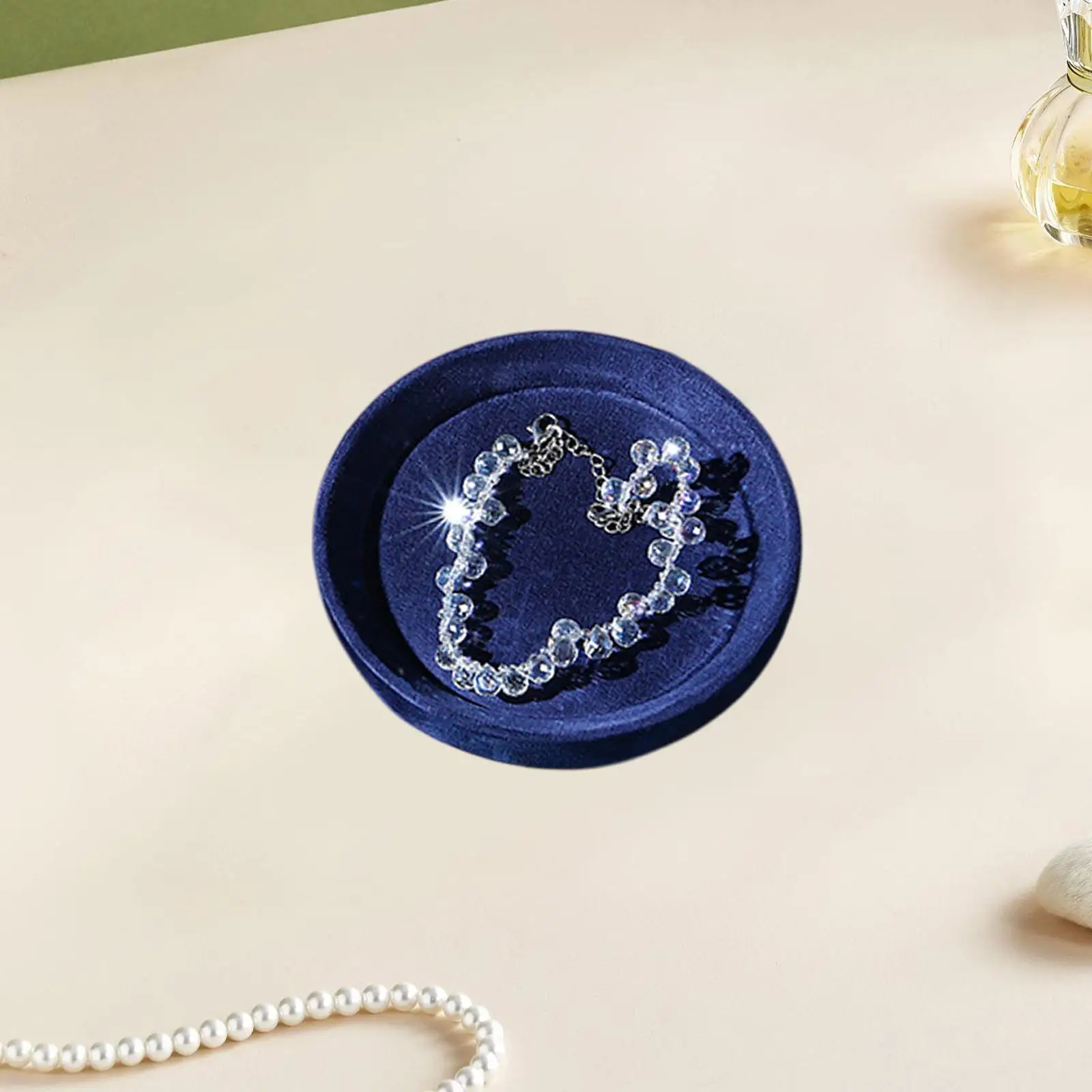 Portable Jewelry Tray Microfiber Flannel Organizer Display Stand for Home Dresser or Jewelry Shop