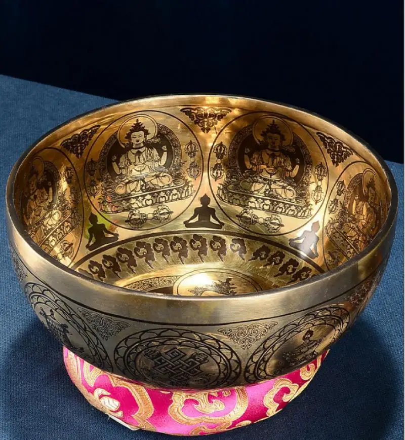 Nepal Handmade Tibet Buddha Sound Bowl Yoga Meditation Chanting Bowl Brass Handicraft Music Therapy Tibetan Singing Bowl