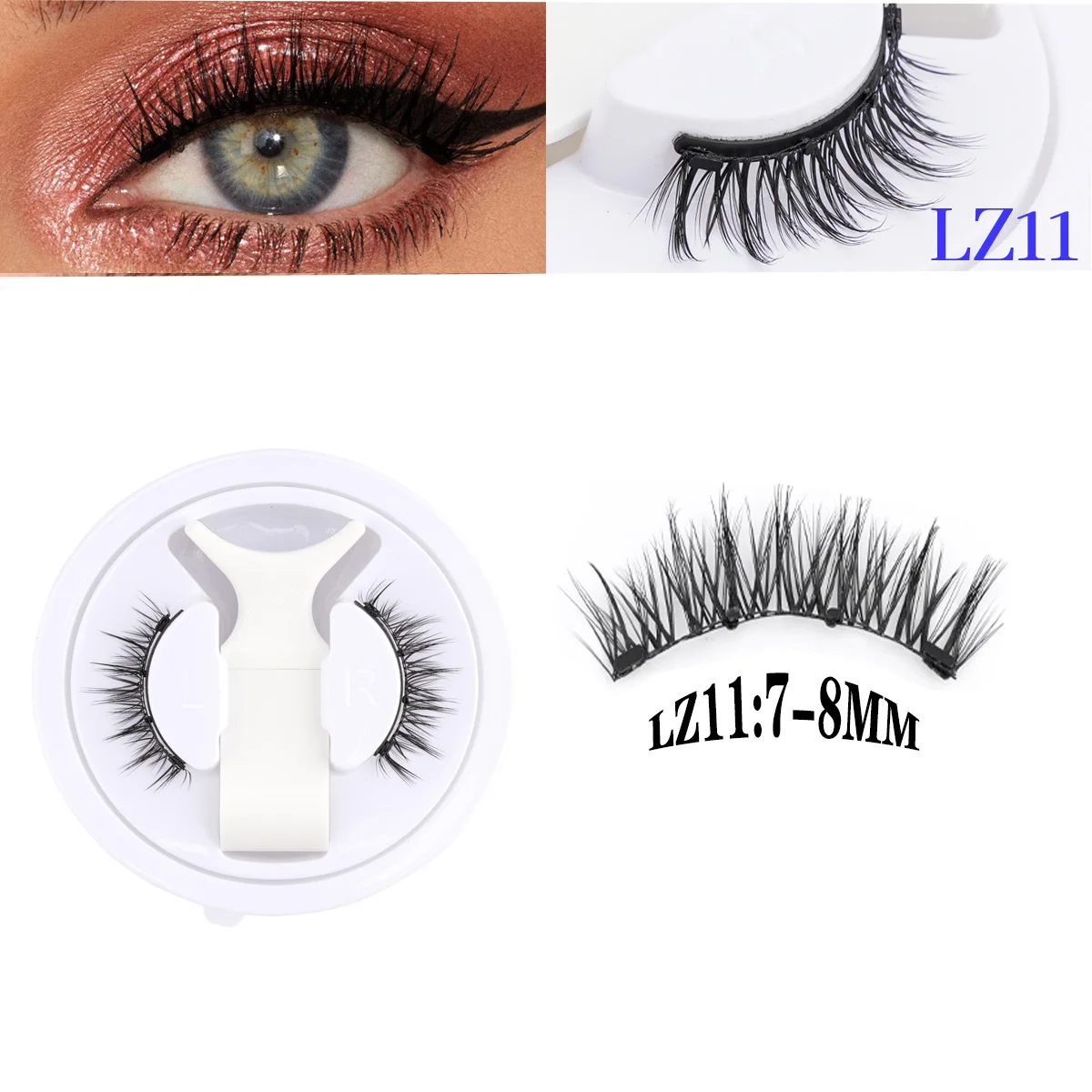 Magnetische wimpers Kit - 1 paar natuurlijke zachte nertsen pluizige herbruikbare valse wimperverlenging geen lijm nodig magneetband make-up tool