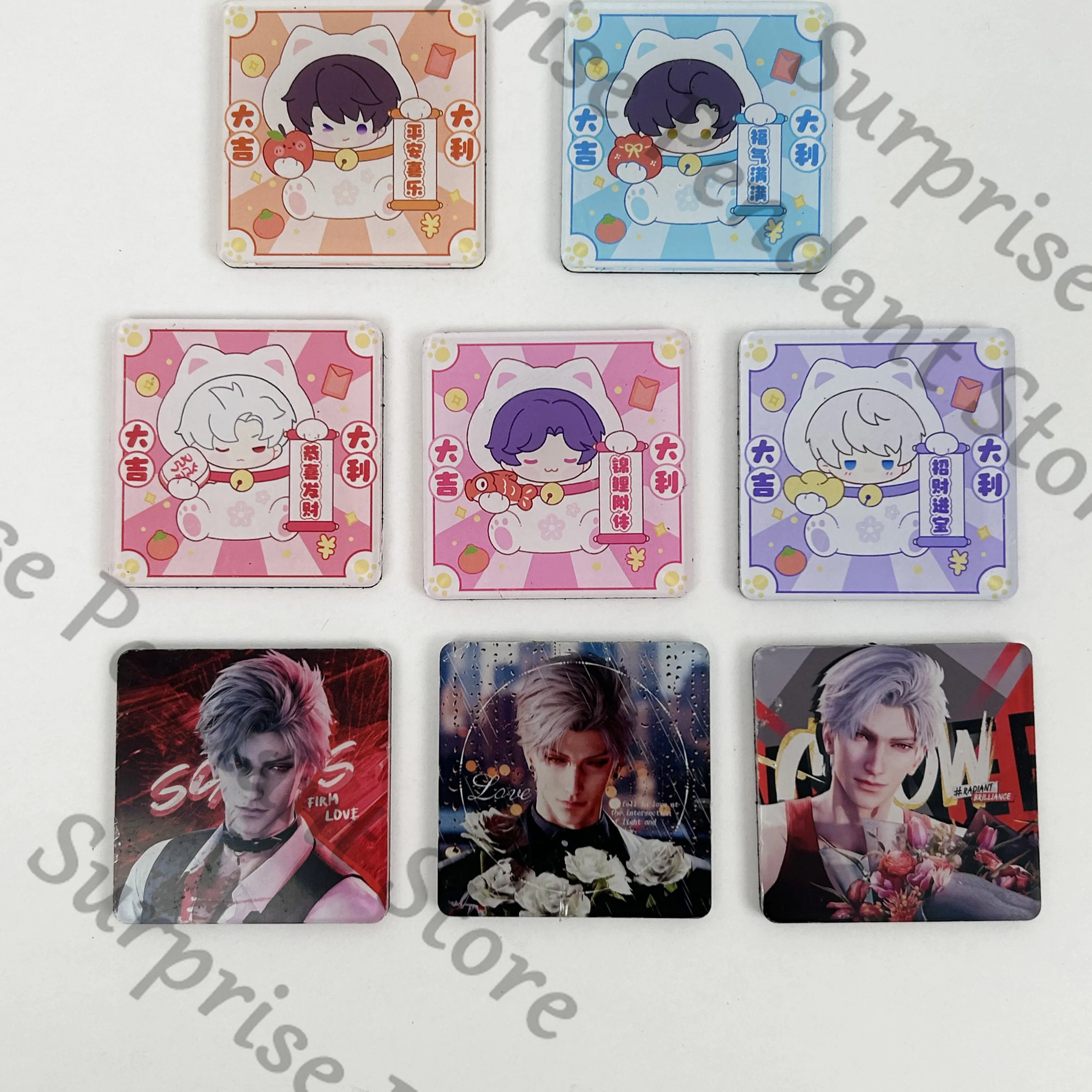 Anime Love and Deepspace Rafayel Sylus Caleb Zayne Xavier Cosplay Cartoon Fridge Magnet Mascot Magnetic Sticker Ornament Gift